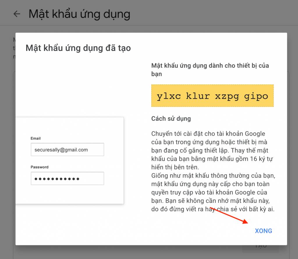 Tạo mật khẩu ứng dụng Gmail